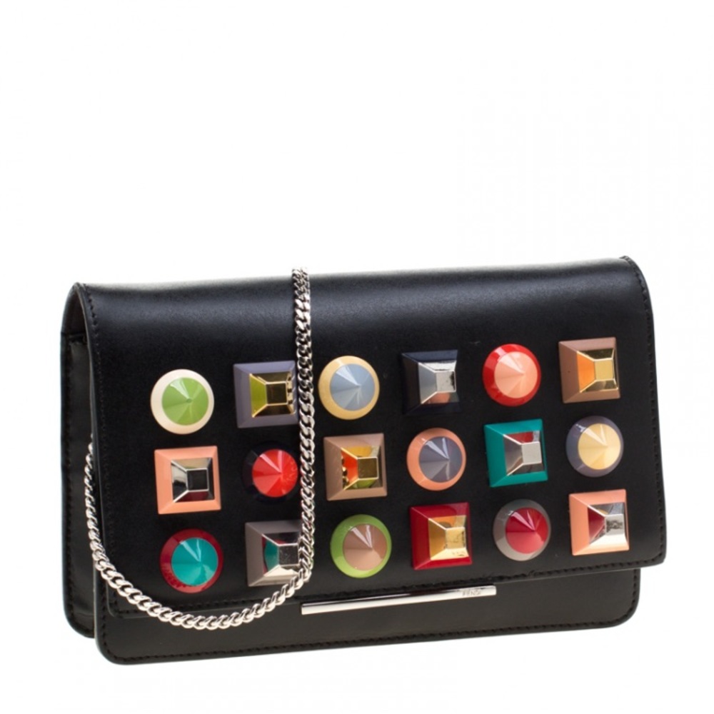 Fendi Rainbow Studded Tube Wallet on Chain